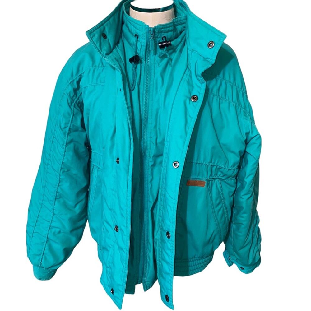 Vintage McGregor Fashion Outerwear Snow Puffer Ski Jacket green/blue large